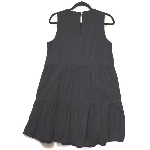 J.Crew Sleeveless Tiered Ruffle Neck Dress Size 8 Cotton Poplin, Pockets, Lined - Picture 5 of 11